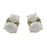 Grande GUM DROP™ Earrings with Cabochon White Jade and Diamonds