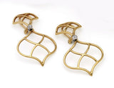 18kt Yellow Gold Woven Gold Drop Earrings for clip or pierced